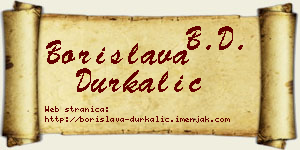 Borislava Durkalić vizit kartica